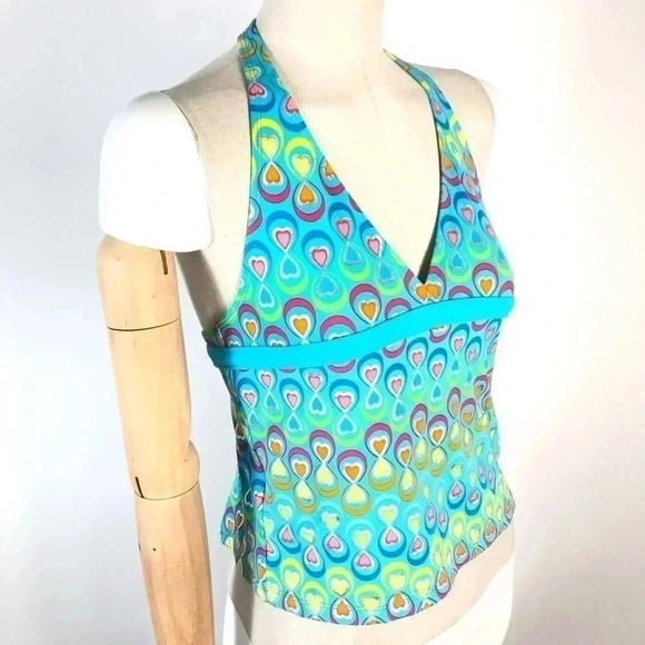 💕Angel Beach Girl's Blue Green Tankini Top  Swimsuit - Picture 3 of 8